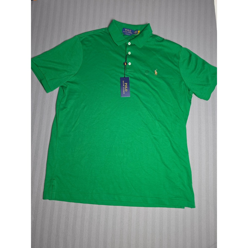 Polo Ralph Lauren Mens Classic Fit Green Short Sleeve Cotton Polo Shirt Large